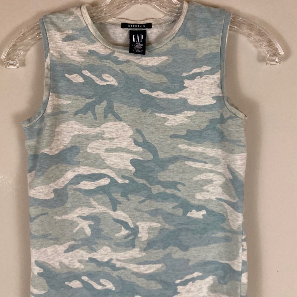 Vintage Gap Stretch blue camo muscle tee, XS